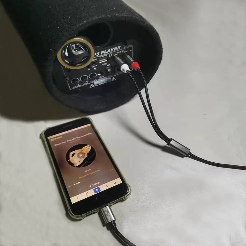 RCA Cable Compatible with iPhone, iOS to RCA Aux Audio Cord, Hi-Fi Sound RCA Ste gallery