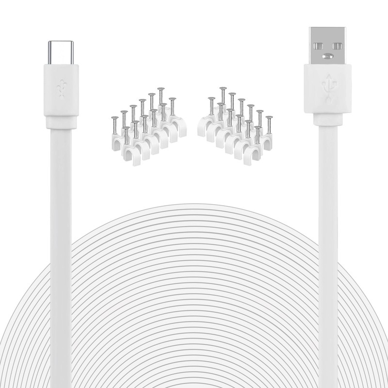 USB to USB C Cable for Security Camera Type C Charging Cord 33FT/10M Flat Lon…