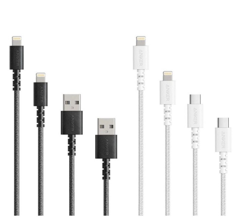 Anker PowerLine Select+ 2 USB-C & 2 USB-A LIghtn. Cables Black/White MFi-Certifi