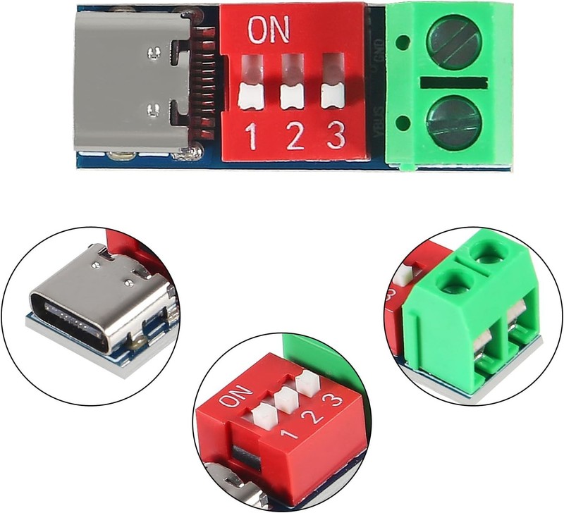 USB-C PD Trigger Modules (5PCS) - Safe, Fast Charging with Adjustable Outputs gallery