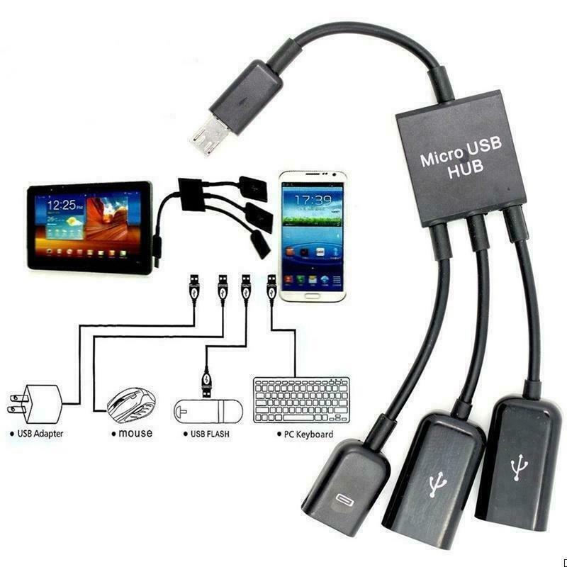 3 in1 Male to Female Micro USB 2.0 Power Charging Host OTG Hub Cable Adapter gallery