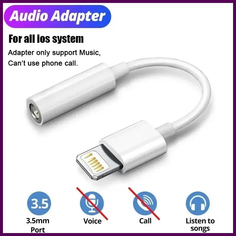 for Lighting Headphone Adapter for iPhone 11 12 13 14 Pro Max 12Mini SE 2020 XS