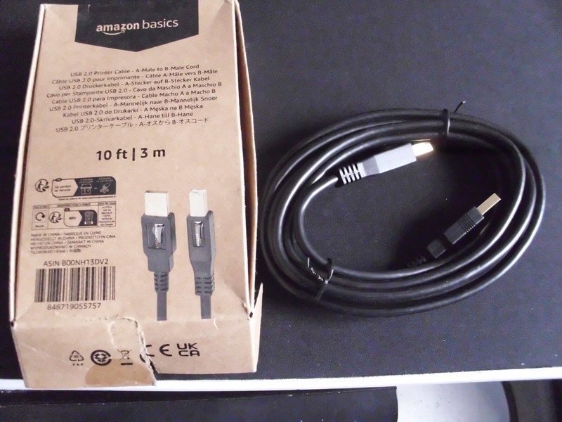 AmazonBasics B00NH13DV2 10ft USB 2.0 A-Male to B-Male Cable Gold Plated – NEW