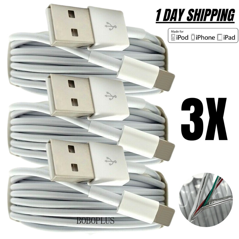1/3Pack USB Charger Cable Cord For iPhone XS XR X 8 7 6 5 SE iPad Charging Cord