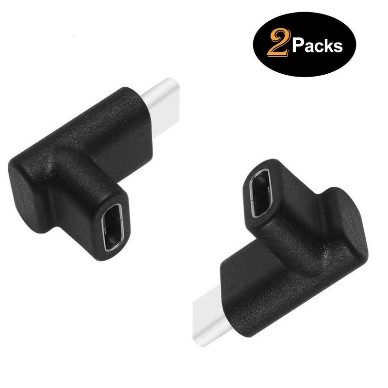 USB C Angle Adapter [2 Pack] Upward/Downward, Type C Fast Charging, 4k, 100W