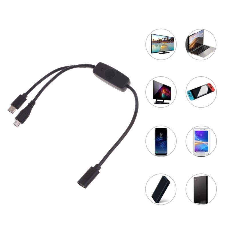 2-in-1 USB C To Micro USB Type C Cable For Mobile Phone Multi Charging Wire gallery