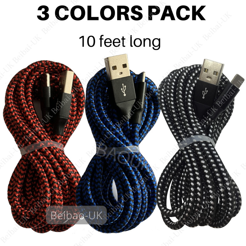 3 Pack 10Ft USB Charger Cable For Apple iPhone 14 13 12 11 XR 8 7 Charging Cord gallery