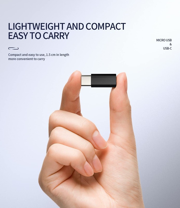 Micro USB Female to USB C Male(3pack) Adapter Android Port Charge Cable to Ty... gallery