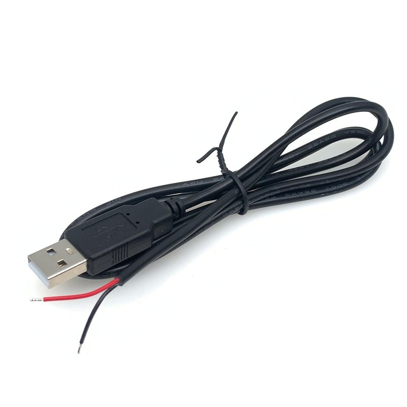 5Pcs 1Ft 30CM 22AWG USB 2.0 Male 2Pin Pigtail Cable 3A 5V USB A 2 Core Bare W... gallery