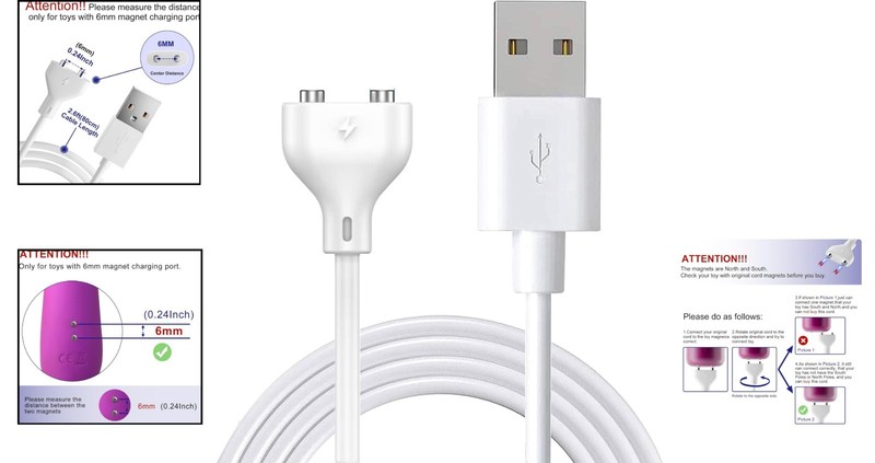 2.7ft Magnetic USB DC Charger - Durable Cord for Electric Toothbrushes & More gallery