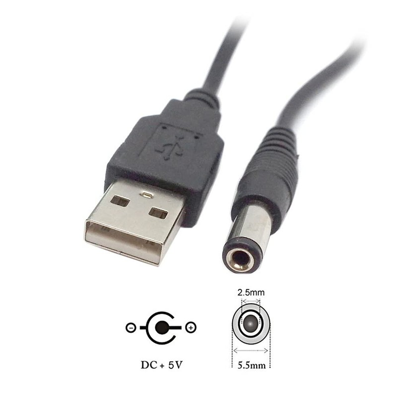 USB 2.0 A Type Male to 5.5 x 2.5mm DC 5V Power Plug Barrel Connector Charge C... gallery