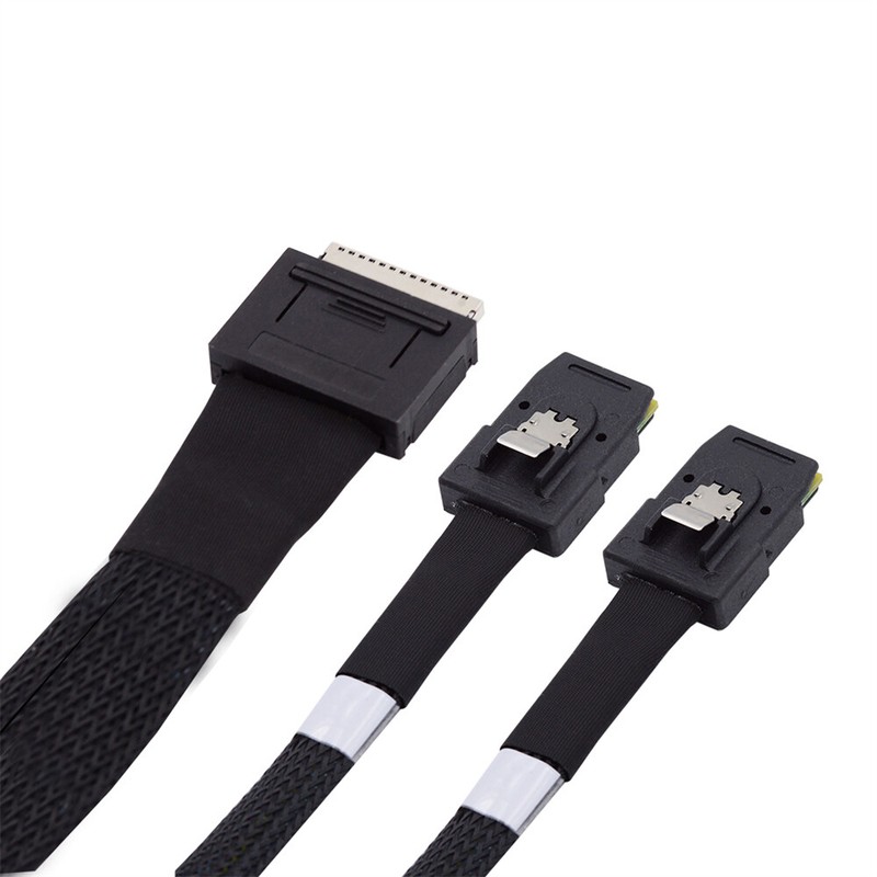 CABLECY OCuLink PCIe PCI-Express SFF-8611 8x 8-Lane to Dual SFF-8087 SSD Cable