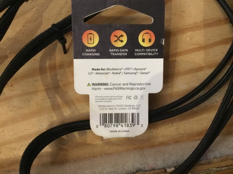 Celltronix Titanium Extra Long USB Micro Cable 8ft - Black gallery