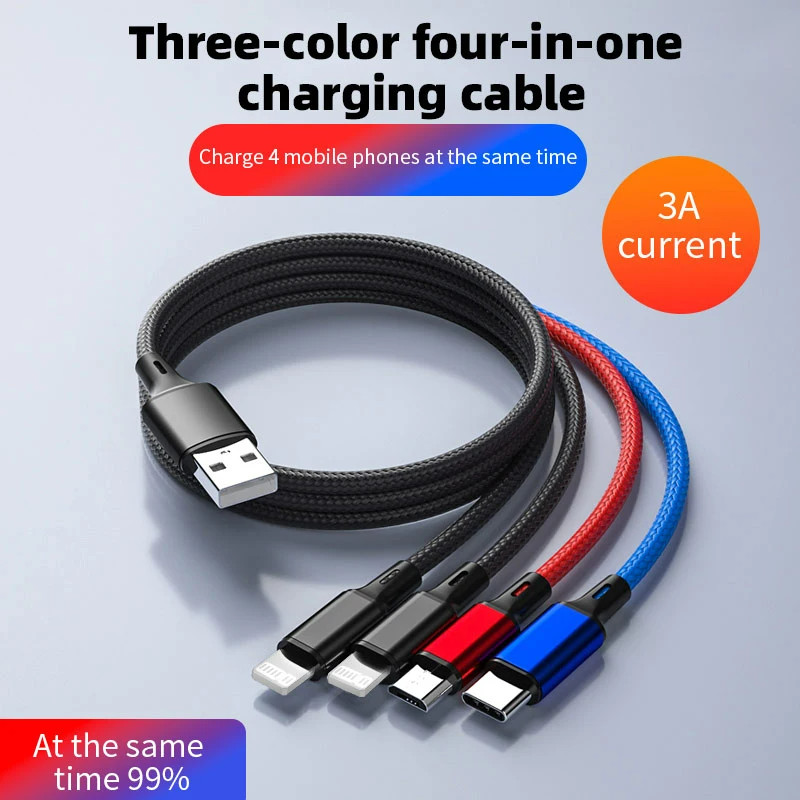 4 In 1/ 3 In 1 Micro USB Type C Fast Charging Cable 3A Quick Charge Phone Cord gallery
