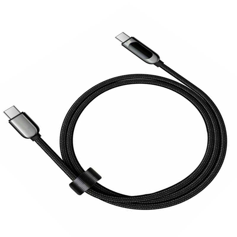 2m USB C to USB C Cable 5A PD 100W Fast Charging Cord LED Display Type-C Cable A gallery