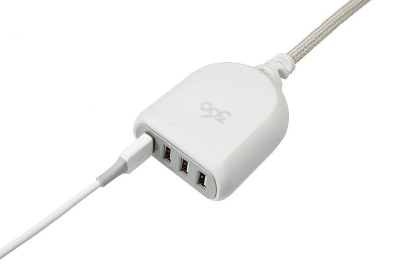 Habitat 4.8, 6 ft 4-Port USB Extension Cord, Durable Braided Casing, Color: T... gallery