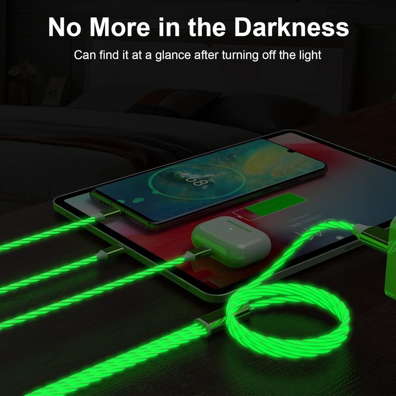 3-in-1 Multi USB Universal Flowing LED Light Up Phone Charge Cable， gallery
