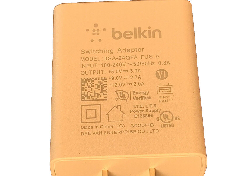 BELKIN BOSE DSA-18QFB FUS FAST USB-A 5V 3A 9V 2.7A 122A FAST CHARGER ADAPTER gallery