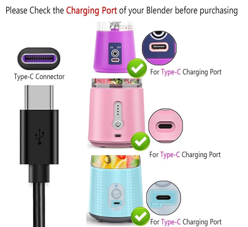 Fast Charging USB Cord for Portable Blenders - Compatible with PopBabies & More gallery