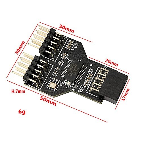 1Pcs USB2.0 Motherboard 9Pin to Dual 9Pin Male Adapter USB 9pin-2x9pin Splitt... gallery