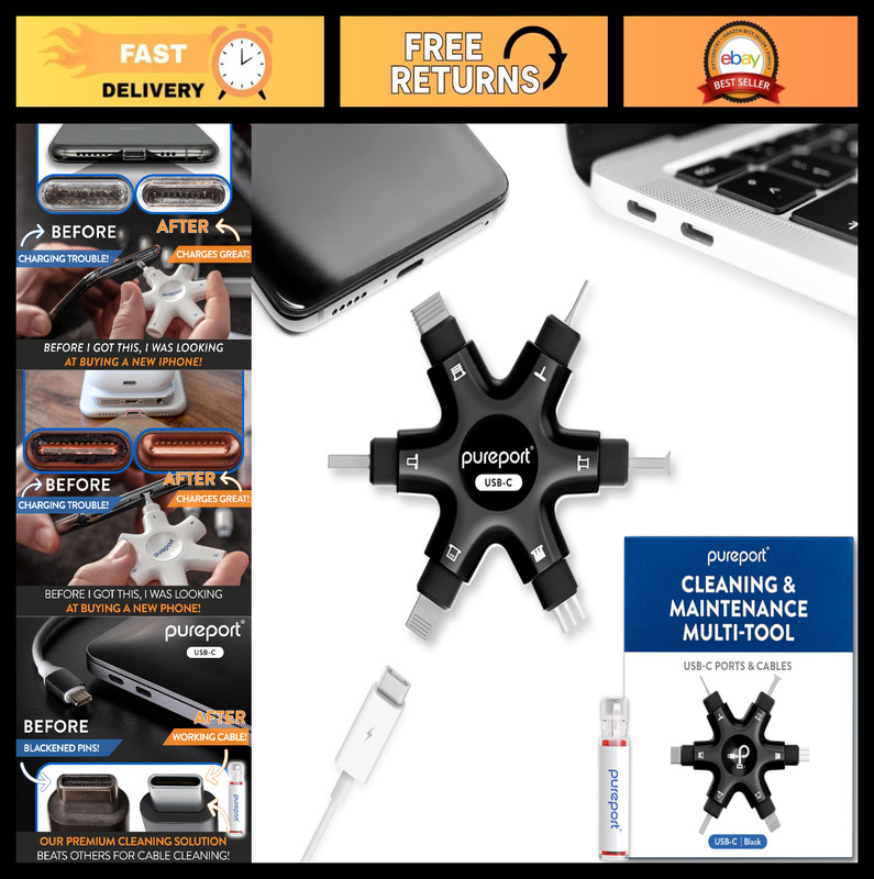 USB-C Multi-Tool Cleaning Kit for Phones, Tablets & Laptops | Repair & Restore P