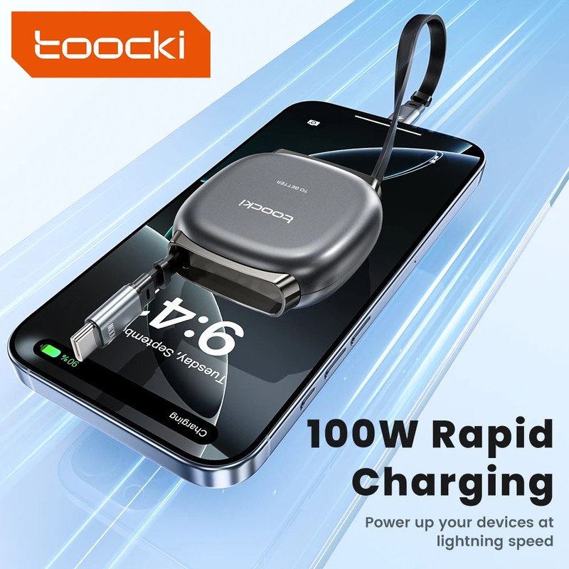 Toocki 100W USB-C Cable Retractable Fast Charge for Samsung Galaxy Xiaomi Laptop gallery