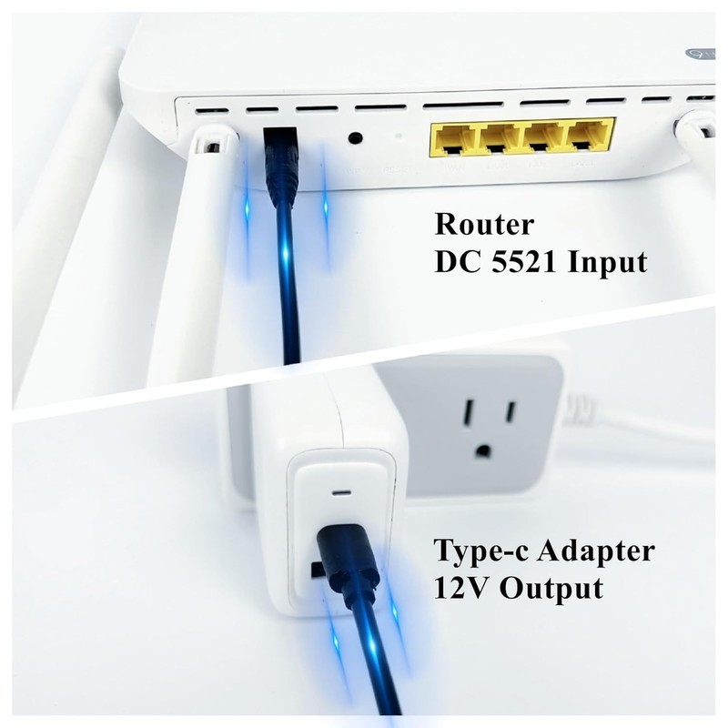 1m USB C to DC 5.5mm x 2.5mm Power Cable, Lightweight & Portable for 12V Devices gallery