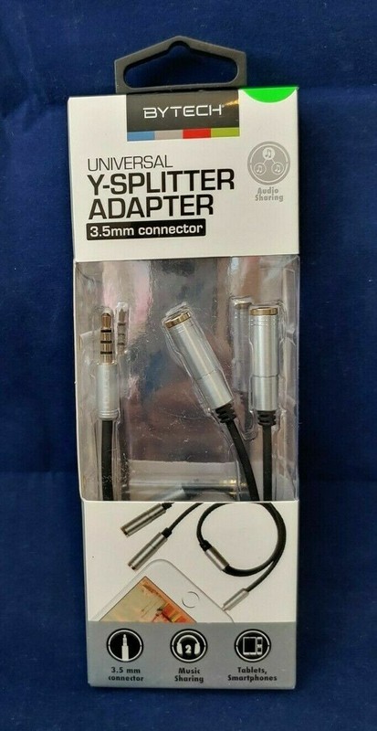 BYTECH UNIVERSAL Y-SPLITTER ADAPTER 3.5mm Connector- Silver (5413-5433)
