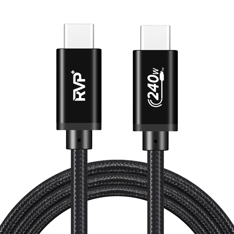 USB-Data Cable (2-Pack, 240W), Nylon Braided 48V 5A by RVP+