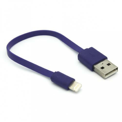 iPHONE iPAD iPOD – SHORT USB CABLE FAST CHARGE POWER CORD SYNC WIRE PURPLE FLAT
