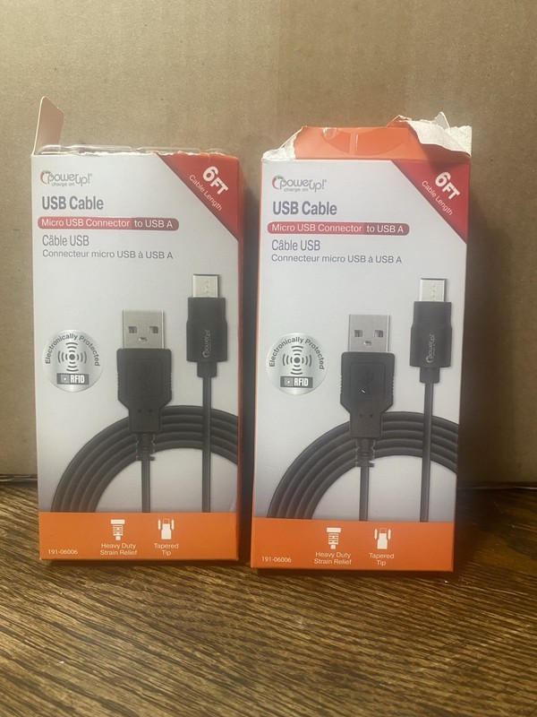 Power Up 2 6ft USB Cable! In Box