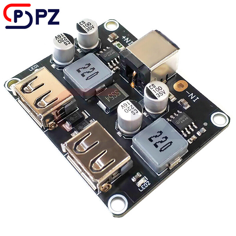 24V/12V To QC3.0/2.0 Fast Charger 2 Channel DC Step-Down Buck Converter Module