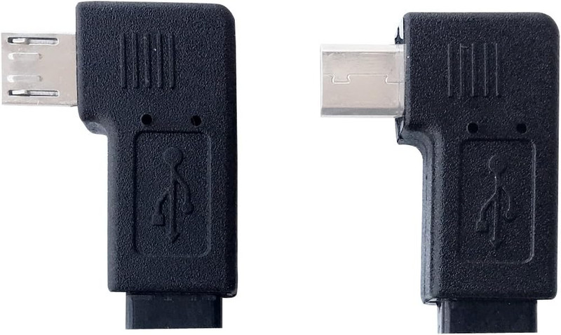 1 Pair Right Left 90 Degree Angle Micro USB Male to Micro USB Female Adapter gallery