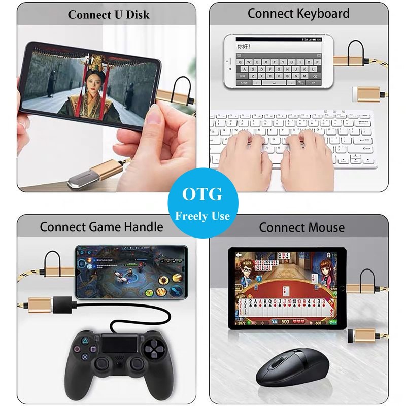 2 PCS 2In1 OTG Cable USB To Type C Micro USB Adapter 5Gbps High Speed gallery