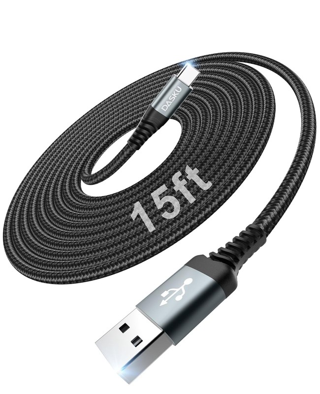 15FT USB to USB C Cable, Extra Long 3A Fast Charging, Durable Nylon Braided Cord gallery