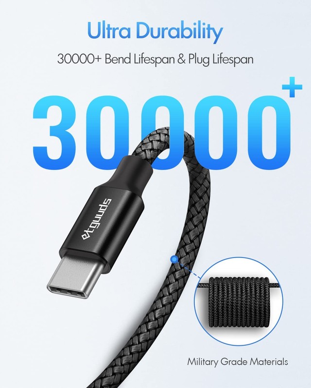 USB C to USB C Cable 2ft, 2-Pack 60W USBC to USBC Cord Type C to C Charger Cable gallery