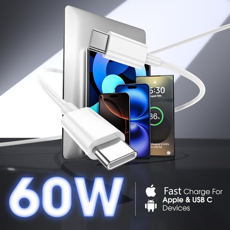 For iPhone Air 17 16E 15 Pro/Samsung 60W PD Type C to Type-C Fast Charging Cable gallery