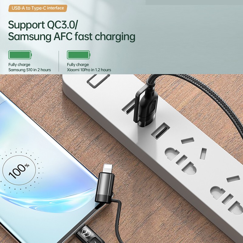 Multi 4in1 60W Cable USB C/USB Charger Cord For iPhone 17 16 Samsung S26 S25 S24 gallery