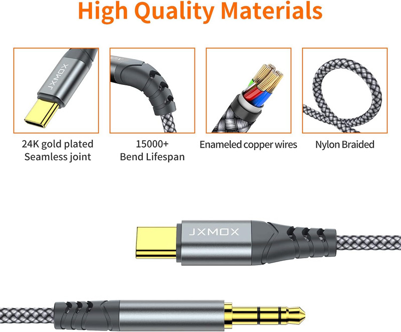 USB C to 3.5Mm Audio Aux Jack Cable (4Ft), Type C to 3.5Mm Headphone Car Stereo gallery