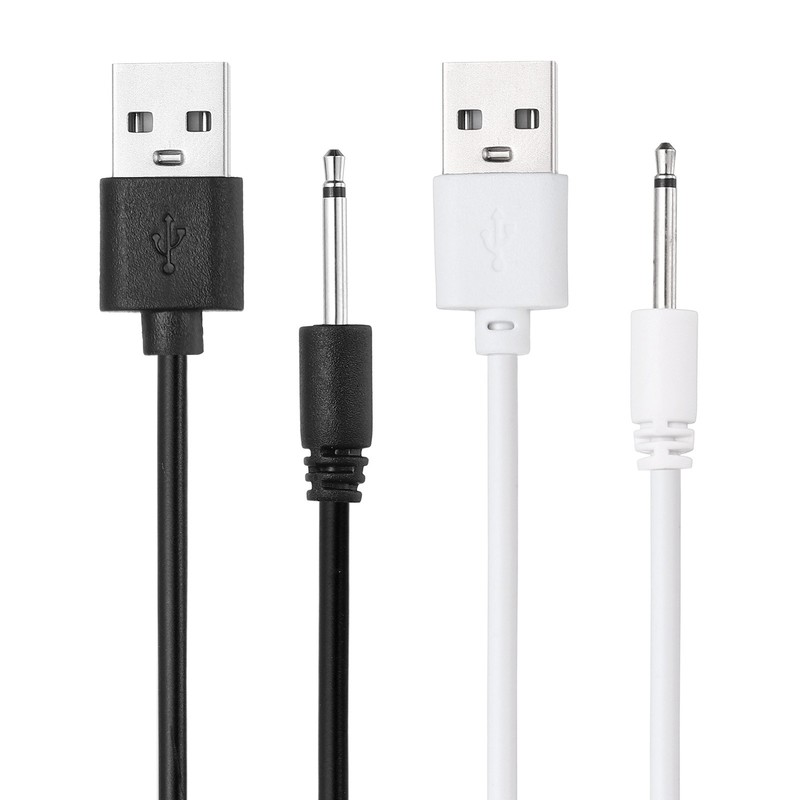 2Pcs 2.6FT DC Charging Cable, USB to DC Power Cable 2.5mm l 17mm, Black/White