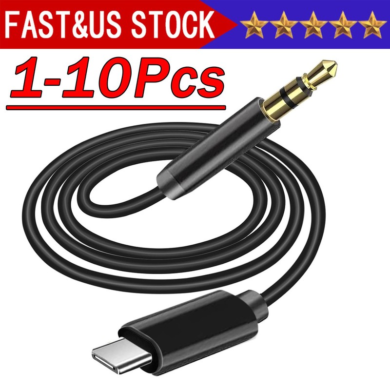 TypeC to Aux Cable USB Type-C Male To 3.5mm Cord Car AUX Music Audio Adapter Lot