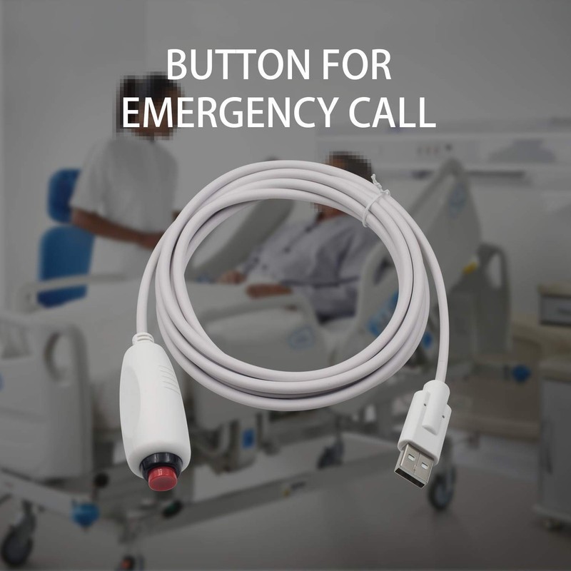 Nurse Call Cord Push Button To USB 2.0 Male Connector With Clip 9.8ft 3m gallery