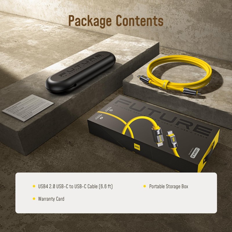 USB4 2.0 Cable 6.6ft, 240W PD3.1 Fast Charging, 80Gbps Data Transfer, Dual 8K Di gallery