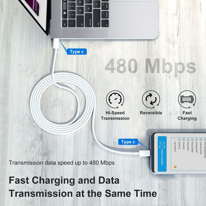 For iPad MacBook iPhone 16 15 100W USB-C To USB C Data Cable PD Fast Charger Lot gallery
