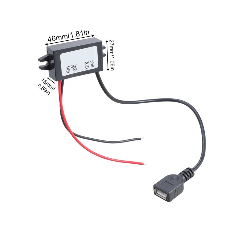 12V 24V To 5V 3A USB Converters Car Charger Adapter For Charging Mobile Devices gallery