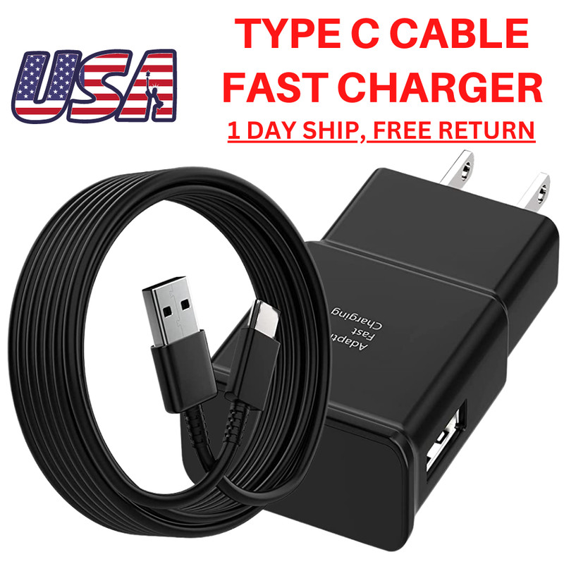 Adaptive Fast Charger Kit with USB C/Type C Cable Wall Block For Samsung Android