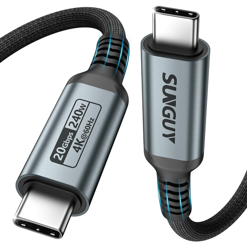 USB C 3.2 Gen2 Cable 10FT, 240W USB C Fast Charging 20Gbps Data Transfer 4K V…