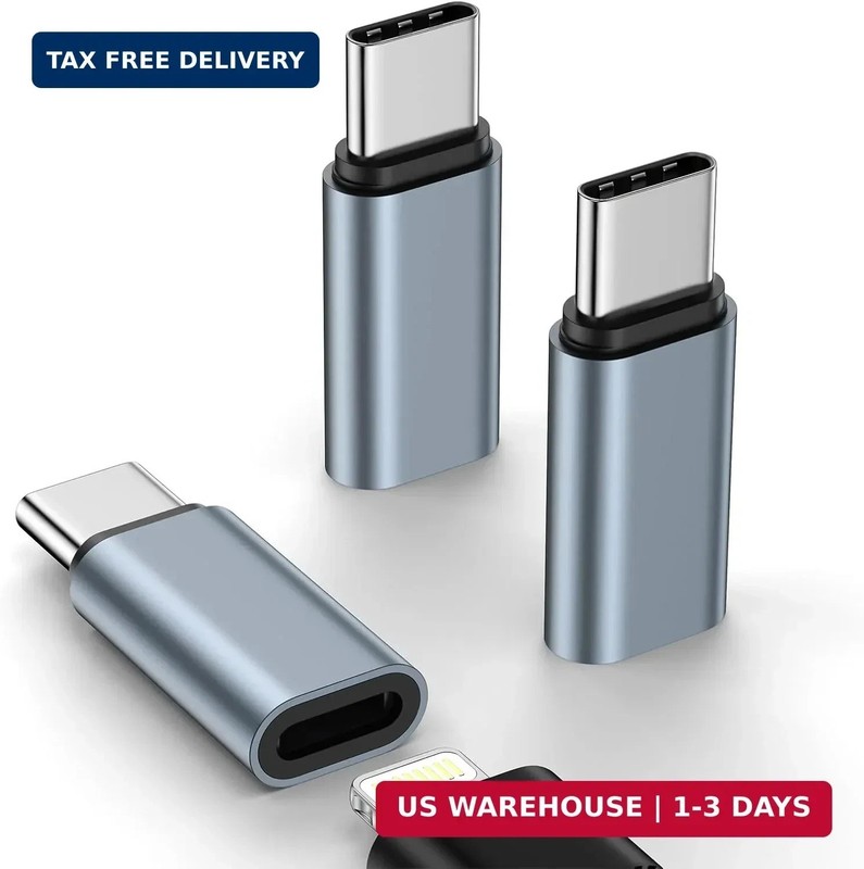 3 Pack Lightning to USB C Adapter [Apple MFi Certified] for iPhone 17e 17 Air Pr