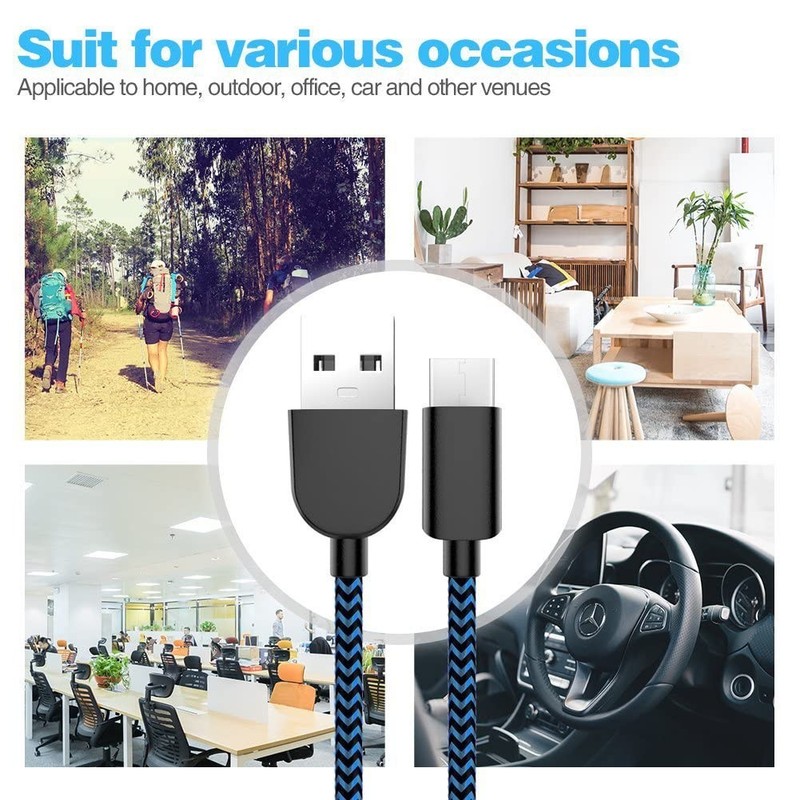 5Pack USB-A to USB-C Fast Charging 3A Cable 3/3/6/6/10FT for Samsung LG Pixel gallery