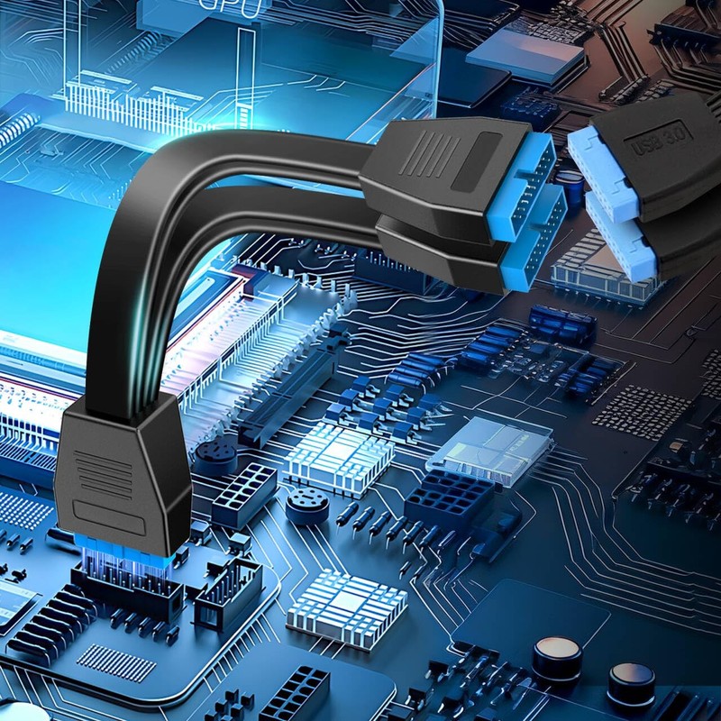 USB 3.0 Header Splitter Extension Cable, Motherboard USB 3.0 Internal Hub Spl... gallery